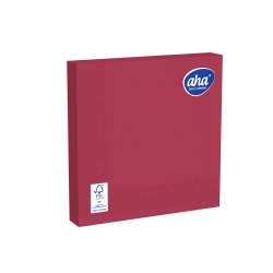 Serwetki papierowe - 33 x 33 cm - AHA - 100 szt. + 20 szt. GRATIS - bordowe