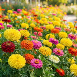 Cynia wytworna daliowa + aksamitka - zestaw 2 odmian nasion