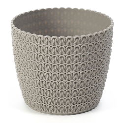 Osłonka okrągła Magnolia Jersey - 11 cm - beżowy taupe