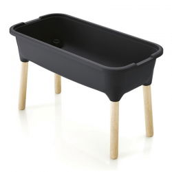 Domowy ogród na drewnianych nóżkach - Szklarenka domowa Respana Planter - 77 cm - antracyt