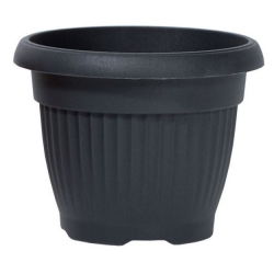 Doniczka zewnętrzna Terra z podstawką - średnica 20 cm - antracyt