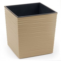 Doniczka kwadratowa Juka - 25 cm - dłuto cappucino