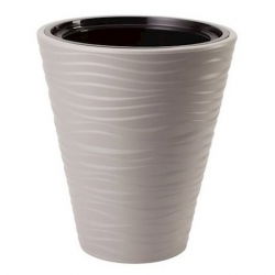 Doniczka okrągła Sahara - mrozoodporna - 30 cm - jasnoszara