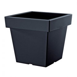Lekka doniczka kwadratowa Lofly - 19 cm - antracyt