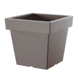 Lekka doniczka kwadratowa Lofly - 19 cm - kamienny szary