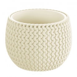 Doniczka okrągła + wkład Splofy Bowl - 18 cm - kremowy