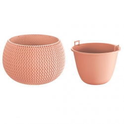 Doniczka okrągła + wkład Splofy Bowl - 29 cm - brzoskwiniowy