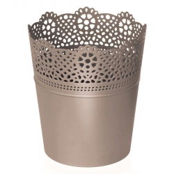 Osłonka ażurowa Lace - koronkowe wykończenie - 11 cm - mocca
