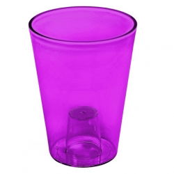 Lilia - osłonka okrągła wysoka - fioletowa transparentna - 12,5 cm