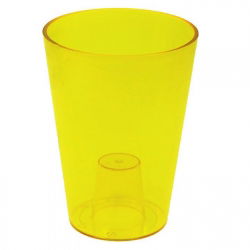 Lilia - osłonka okrągła wysoka - żółta transparentna - 12,5 cm