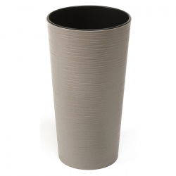 Doniczka ekologiczna z domieszką drewna - Lilia Eco - 25 cm - dłuto - szara