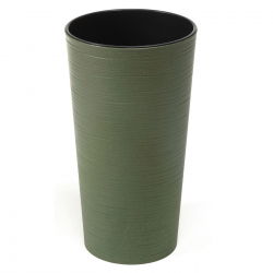 Doniczka ekologiczna z domieszką drewna - Lilia Eco - 25 cm - dłuto - zielona leśna