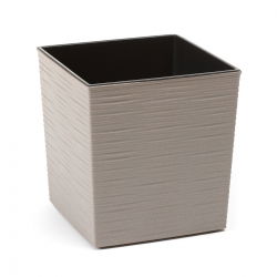 Doniczka ekologiczna z domieszką drewna - Juka Eco - 25 cm - dłuto - szara