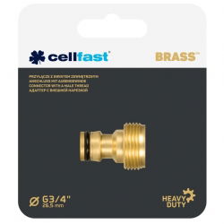 Przyłącze mosiężne z gwintem zewnętrznym BRASS - 3/4" - CELLFAST