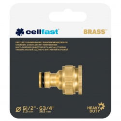 Przyłącze mosiężne uniwersalne z gwintem wewnętrznym BRASS - 1/2" - 3/4" - CELLFAST