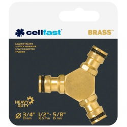 Łącznik mosiężny, trójnik BRASS - 1/2" - 3/4" - CELLFAST