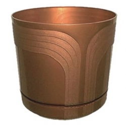 Doniczka okrągła Korado - 20 cm - brązowy metaliczny