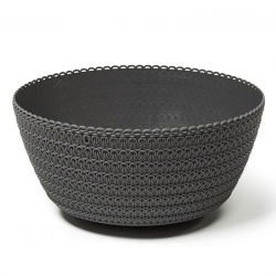 Doniczka niska misa - Jersey - 24 cm - antracytowa
