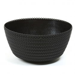 Doniczka niska misa - Jersey - 24 cm - czarna