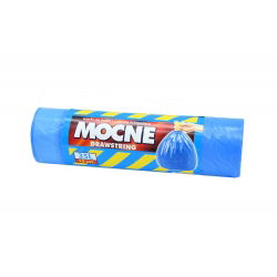 Worki na śmieci z taśmą ściągającą niebieskie - 35 litrów - 15 szt. - LDPE/HDPE