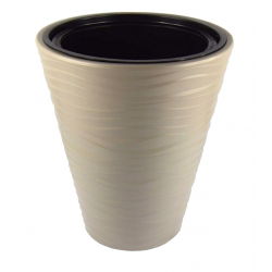 Doniczka okrągła Sahara - mrozoodporna - 35 cm - jasnoszara
