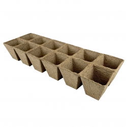 Kwadratowe doniczki torfowe - 6 x 6 cm - 12 sztuk