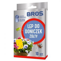 Lep do doniczek żółty - wabi i zatrzymuje szkodniki roślin, np. ziemiórki - BROS - 10 szt.