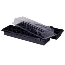 Miniszklarenka czarna 47 x 15 cm - 18 doniczek - druga miniszklarenka GRATIS