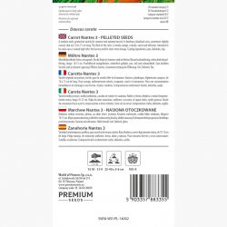 Marchew Nantes 3 (Nantejska) - średnio wczesna - NASIONA OTOCZKOWANE - 400 nasion