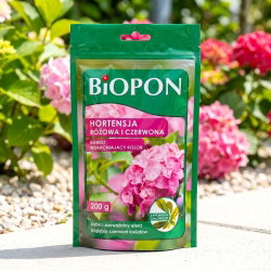 Nawóz wzmacniający kolor do hortensji czerwonej i różowej - Biopon - 200 g