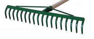Grabie mocne 18 zębów z pałąkiem z trzonkiem drewnianym 130 cm