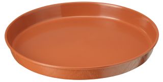 Podstawka drewnopodobna okrągła Elba - 25,5 cm - terakota