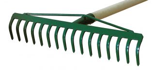 Grabie mocne 16 zębów z pałąkiem z trzonkiem drewnianym 130 cm