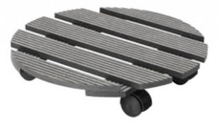 Podstawka na kółkach do przenoszenia dużych donic - okrągła - 30 cm - grafit