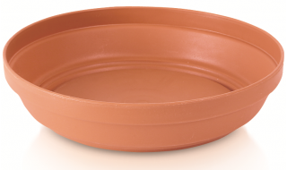 Prosta doniczka Glinka z podstawką - średnica 26 cm - terakota
