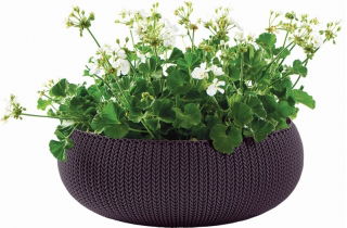 Doniczka niska Cozies - misa - śr. 54 cm - ciemnofioletowa