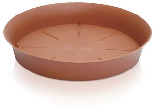 Doniczka + podstawka okrągła Plastica - 17 cm - terakota