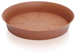 Doniczka + podstawka okrągła Plastica - 23 cm - terakota