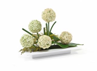 Ikebana prostokątna - naczynie do kompozycji florystycznych - 39 x 17 cm - kolor biały