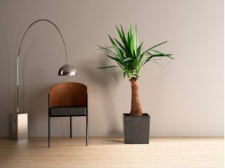 Doniczka kwadratowa Juka dłuto frappe - 25 cm