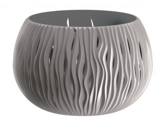 Doniczka okrągła Sandy Bowl Basic - 37 cm - kamienny szary
