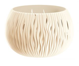 Doniczka okrągła Sandy Bowl Basic - 29 cm - kremowy