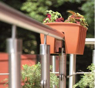 Antracytowa skrzynka balkonowa Crown - do montowania na balustradach - 58 cm
