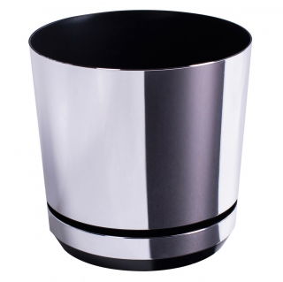 Doniczka okrągła Dekor - 14 cm - gładkie srebro