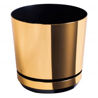Doniczka okrągła Dekor - 12 cm - gładkie złoto