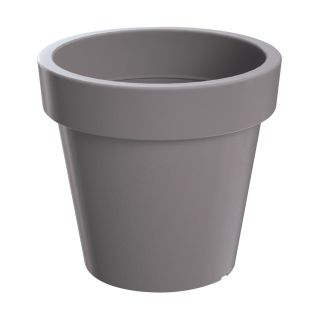 Okrągła, lekka doniczka Lofly - 13,5 cm - kamienny szary
