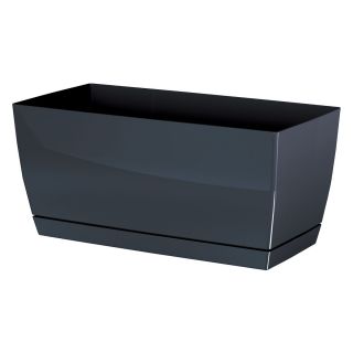 Podłużna doniczka z podstawką Coubi 24 x 12 cm - Ziołówka - Grafit - Prosperplast