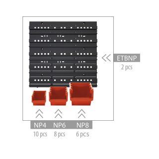 Zestaw pojemników na narzędzia - 24 kuwet + tablica - NTBNP2