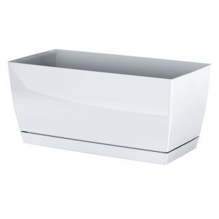 Doniczka podłużna + podstawka Coubi - Ziołówka - 39 x 19 cm - biała