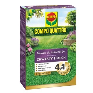 Nawóz do trawników - Quattro 4w1 - zwalcza chwasty i mech - Compo - 1 kg